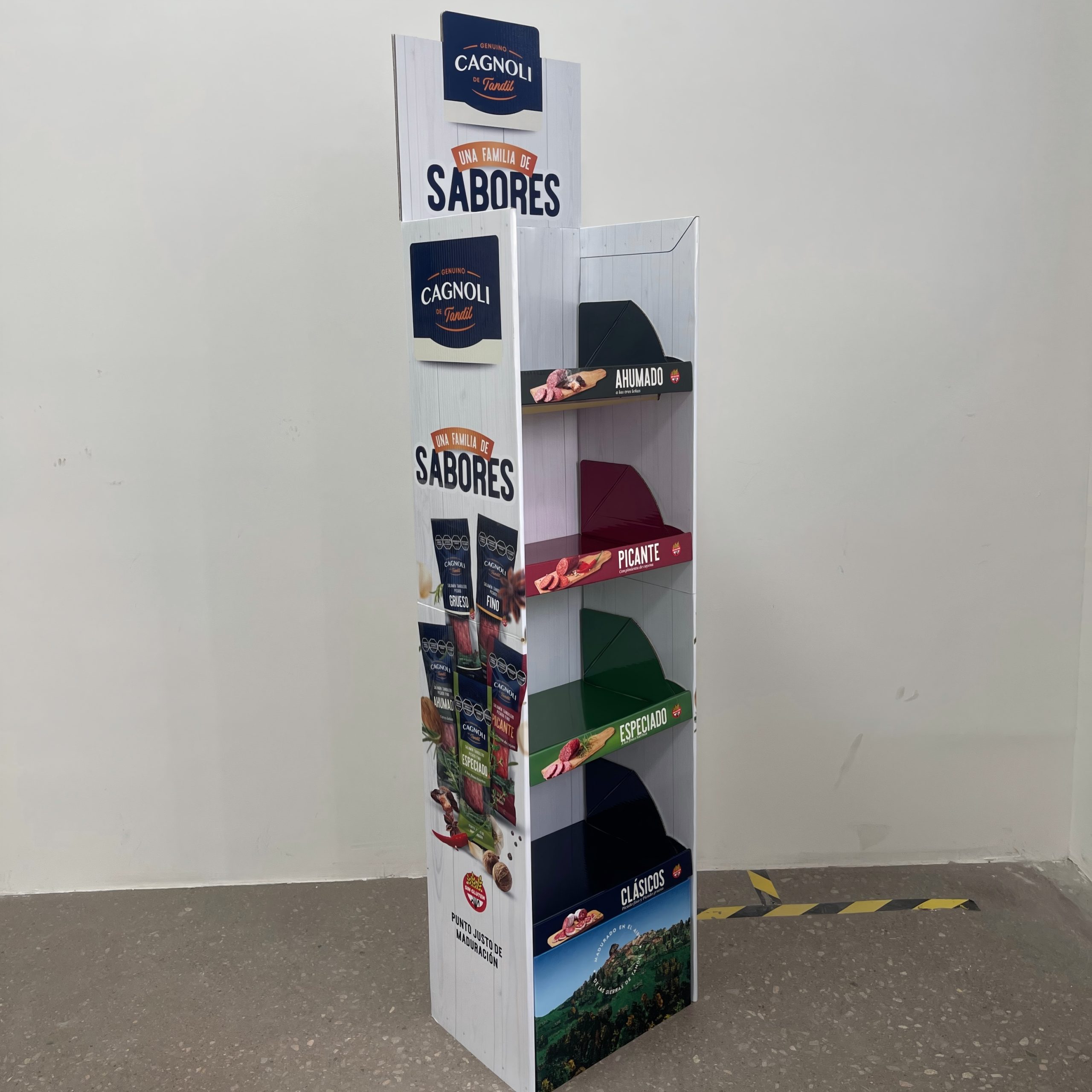 One-second pop-up paper display stand
